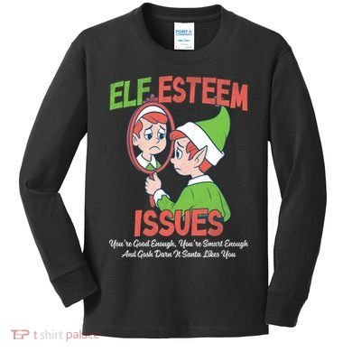 Elf Self Esteem Issues Kids Long Sleeve Shirt
