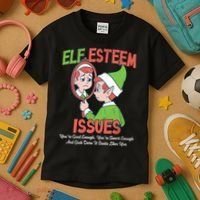 Elf Self Esteem Issues Kids T-Shirt thumb 3