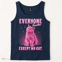 Everyone Sucks Except My Cat Tank Top thumb 2