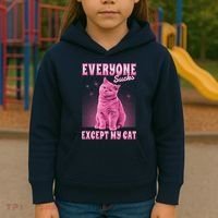 Everyone Sucks Except My Cat Kids Hoodie thumb 3