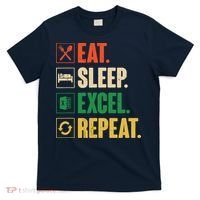 Eat Sleep Excel Repeat Funny Vintage Retro Excel T-Shirt thumb 0