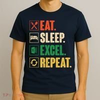 Eat Sleep Excel Repeat Funny Vintage Retro Excel T-Shirt thumb 3