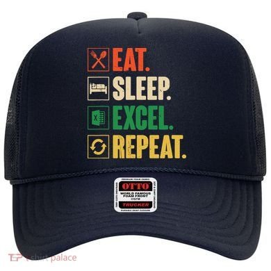 Eat Sleep Excel Repeat Funny Vintage Retro Excel Hat