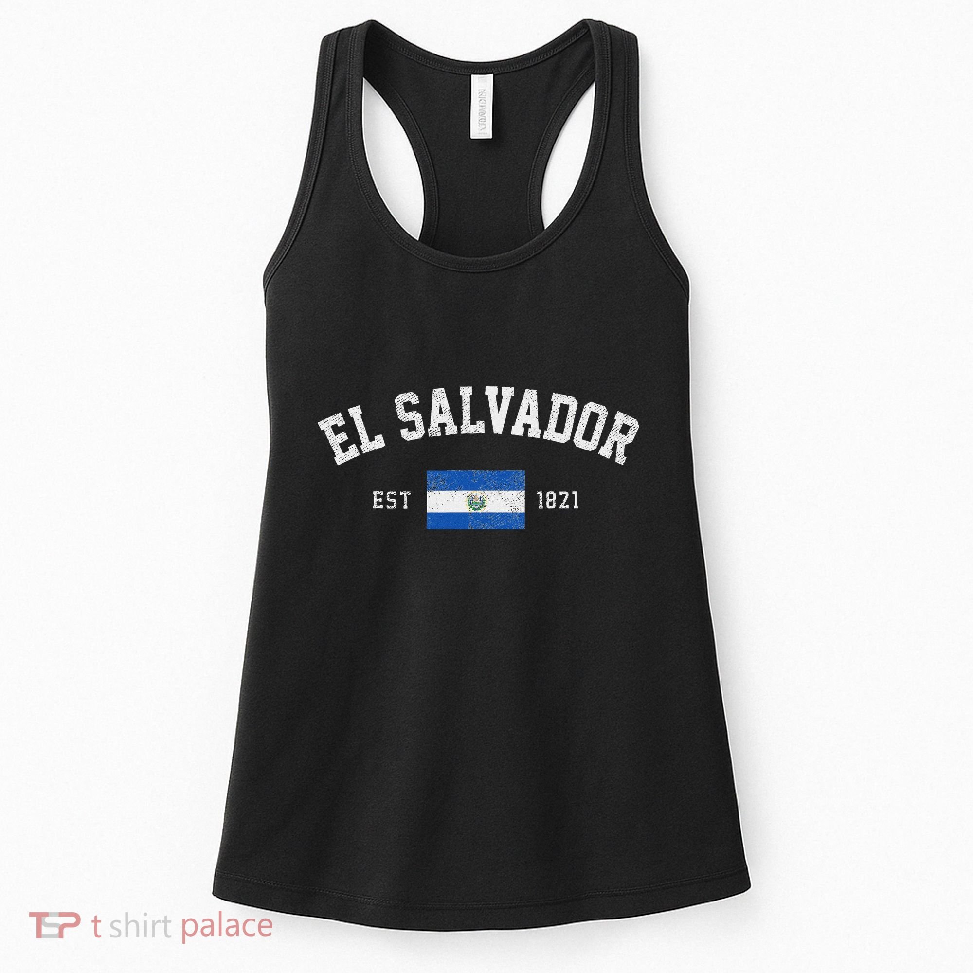 El Salvador Est. 1821 Salvadoran Flag Independence Day Women's Tank Top