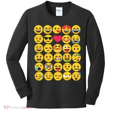 Emoticon Set Kids Long Sleeve Shirt