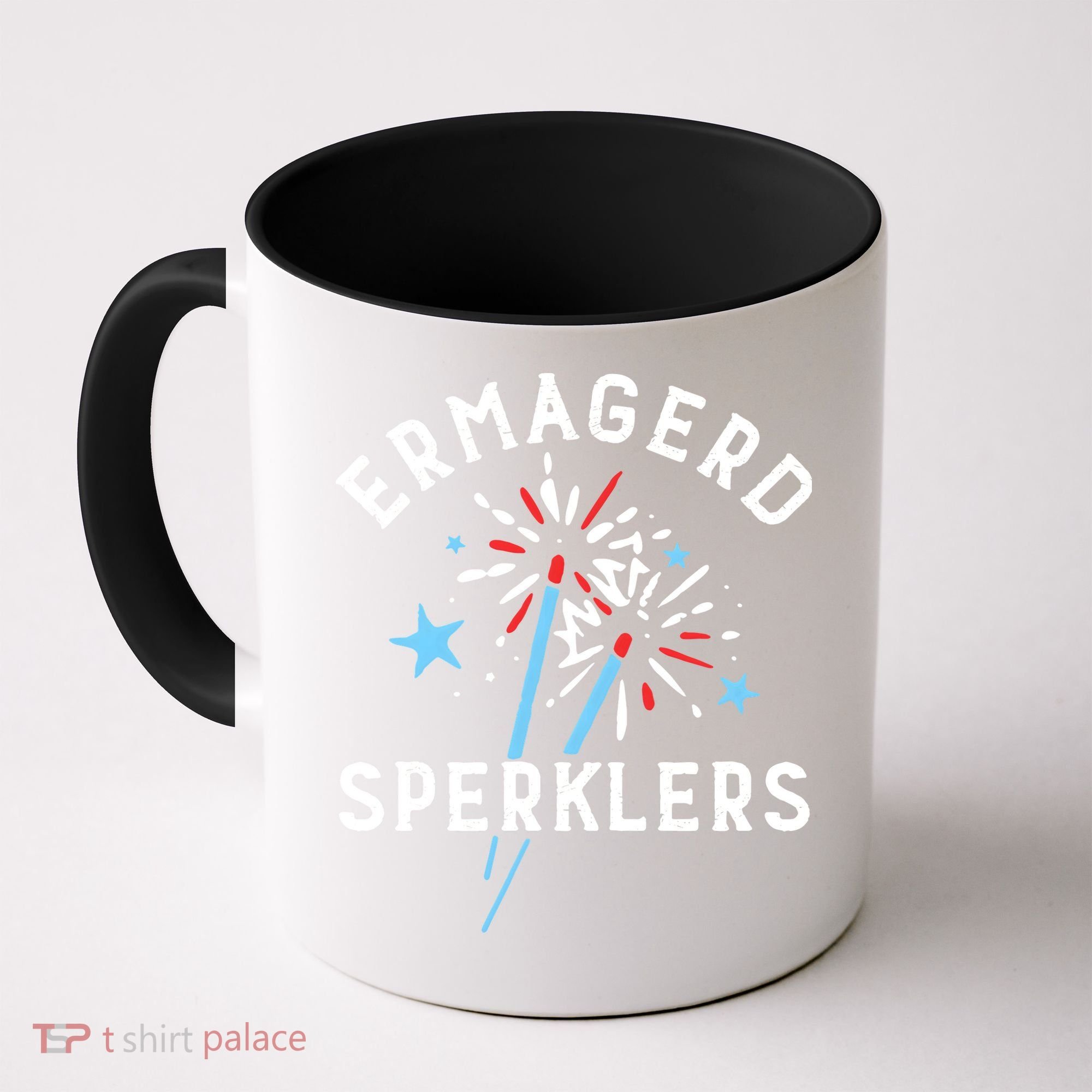Ermahgerd Sperklers Funny 4th Of July Fireworks Sparklers Gift Coffee Mug