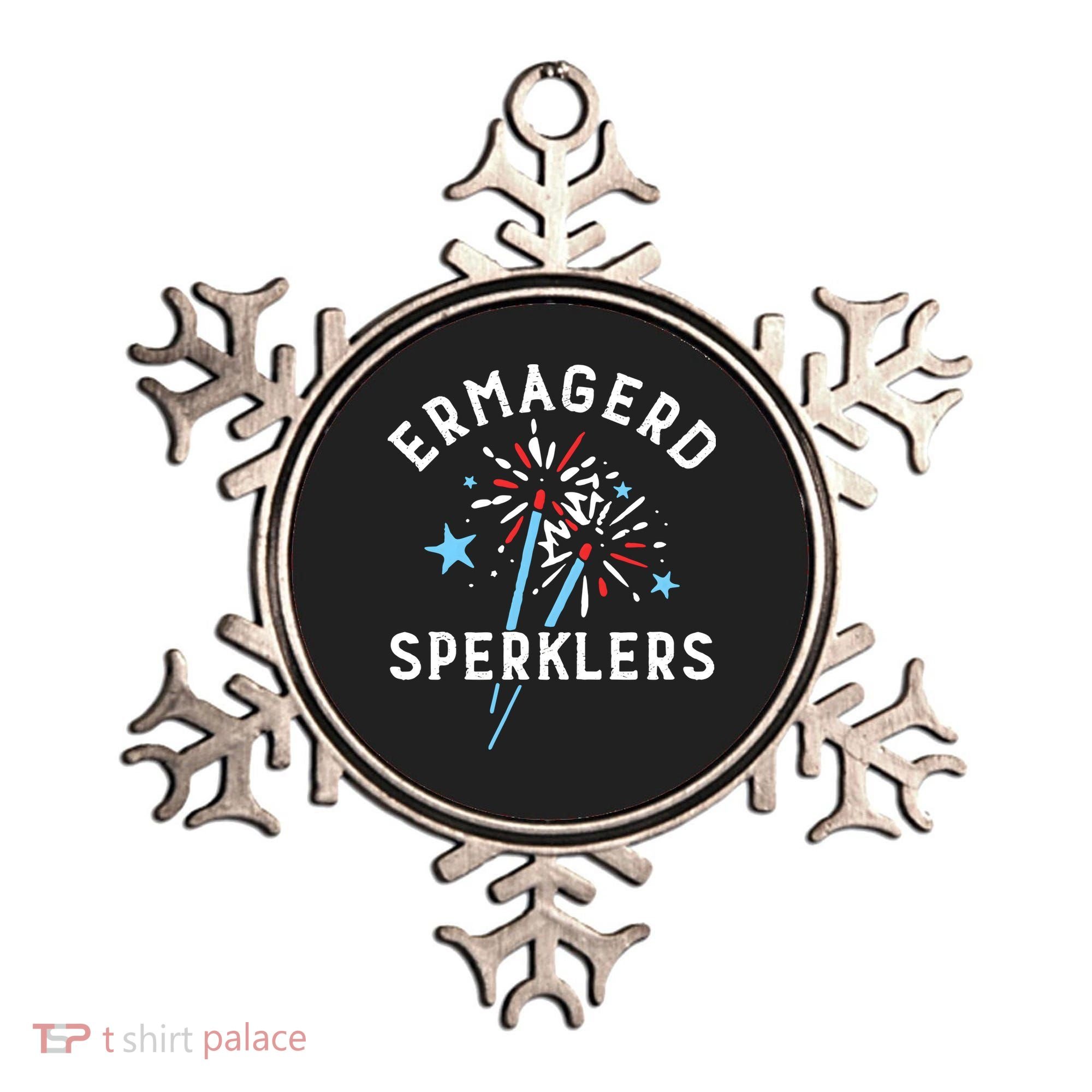Ermahgerd Sperklers Funny 4th Of July Fireworks Sparklers Gift Ornament