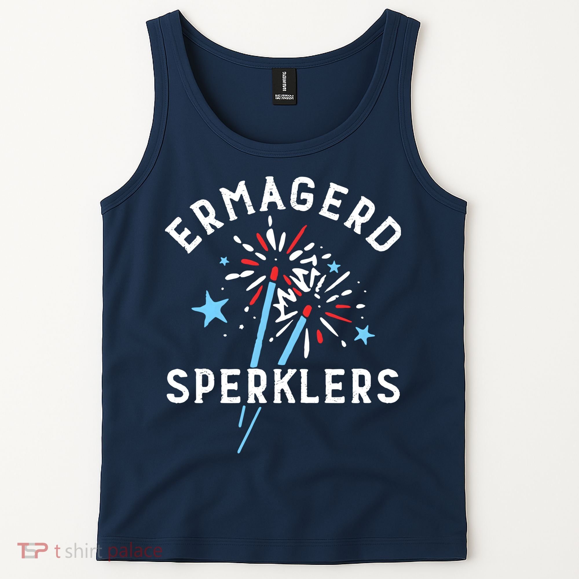 Ermahgerd Sperklers Funny 4th Of July Fireworks Sparklers Gift Tank Top