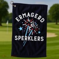 Ermahgerd Sperklers Funny 4th Of July Fireworks Sparklers Gift Golf Towel thumb 1