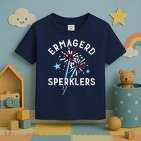 Ermahgerd Sperklers Funny 4th Of July Fireworks Sparklers Gift Toddler T-Shirt thumb 3