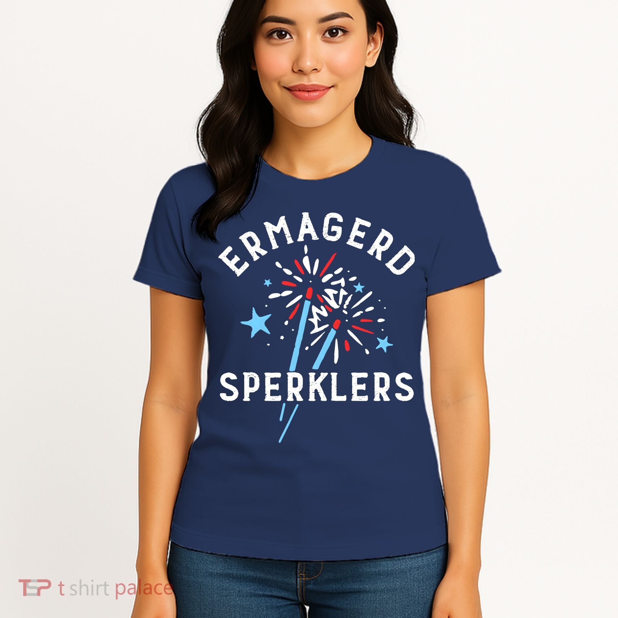 Ermahgerd Sperklers Funny 4th Of July Fireworks Sparklers Gift Women's T-Shirt