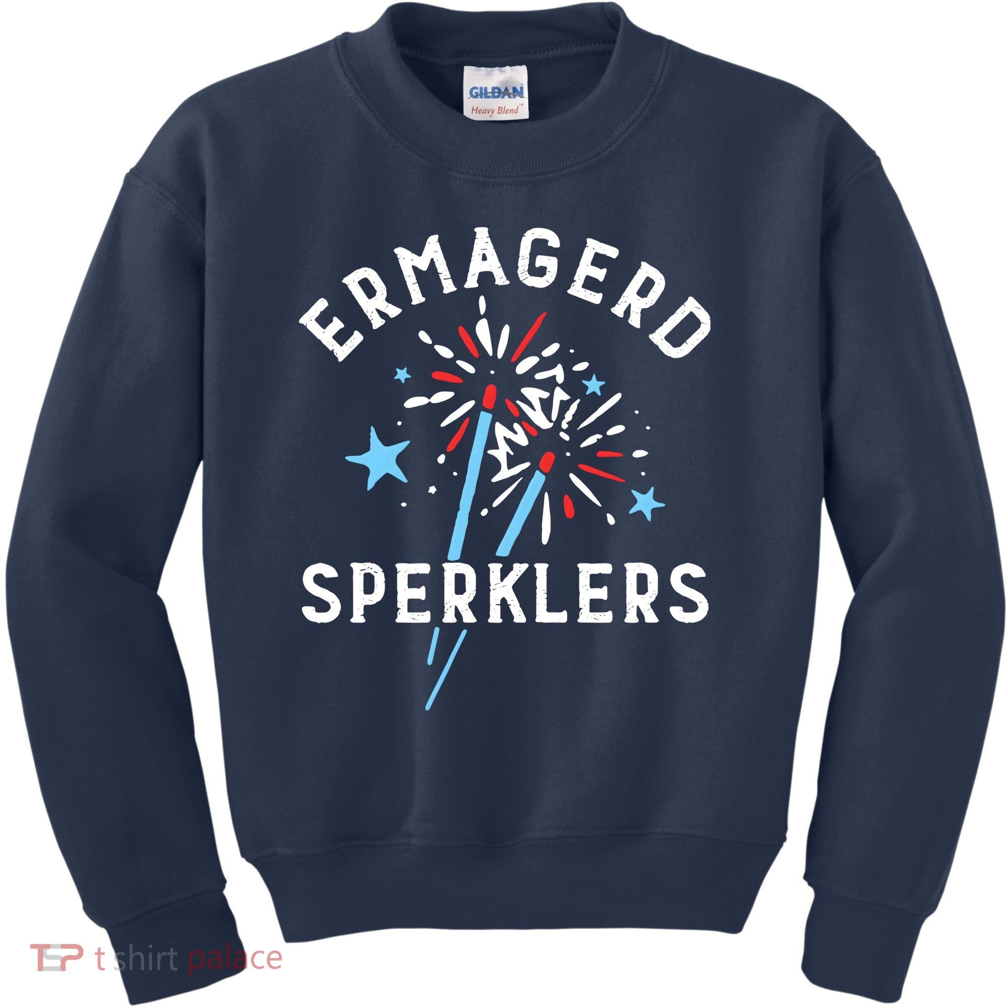 Ermahgerd Sperklers Funny 4th Of July Fireworks Sparklers Gift Kids Sweatshirt