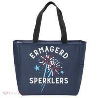 Ermahgerd Sperklers Funny 4th Of July Fireworks Sparklers Gift Tote Bag thumb 0