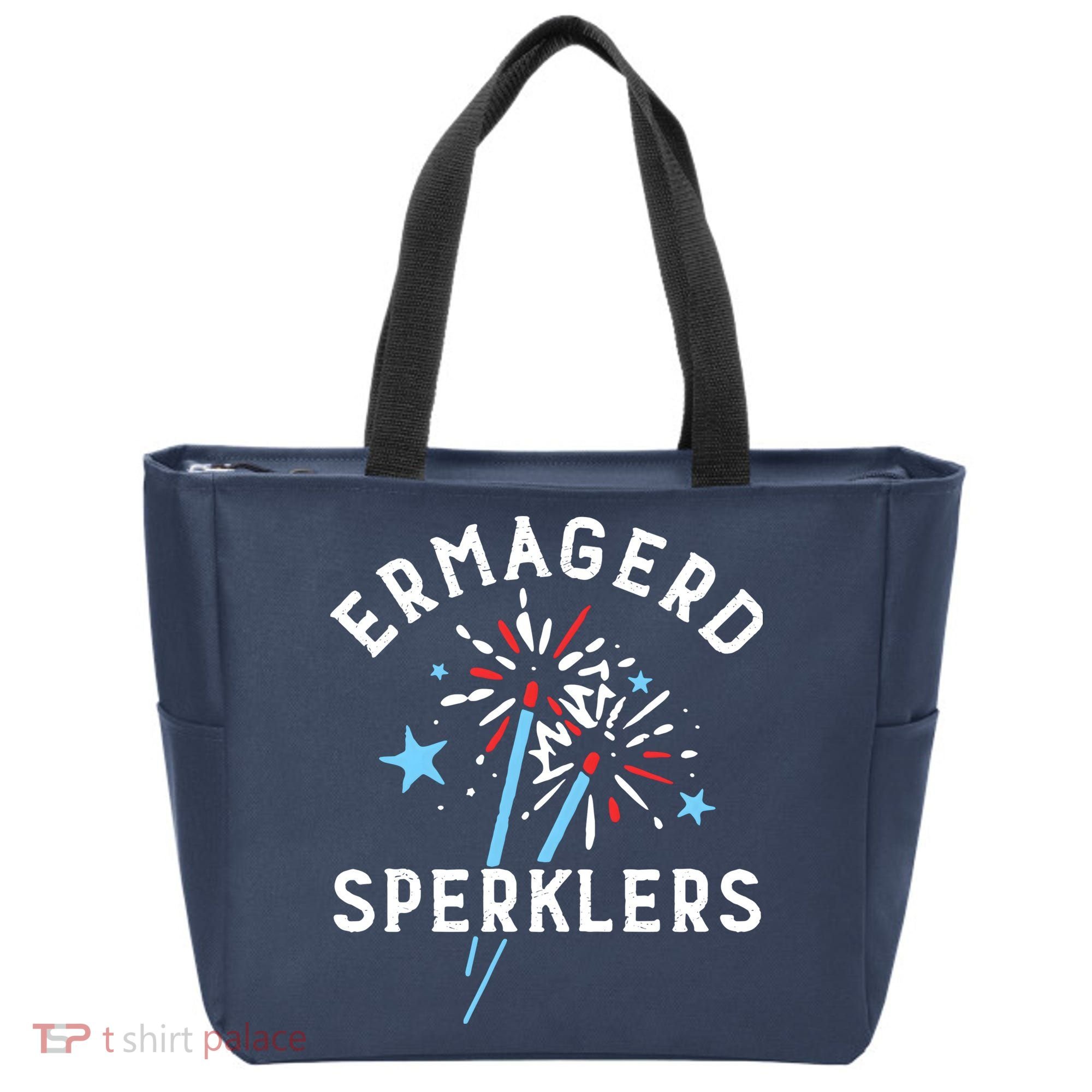 Ermahgerd Sperklers Funny 4th Of July Fireworks Sparklers Gift Tote Bag