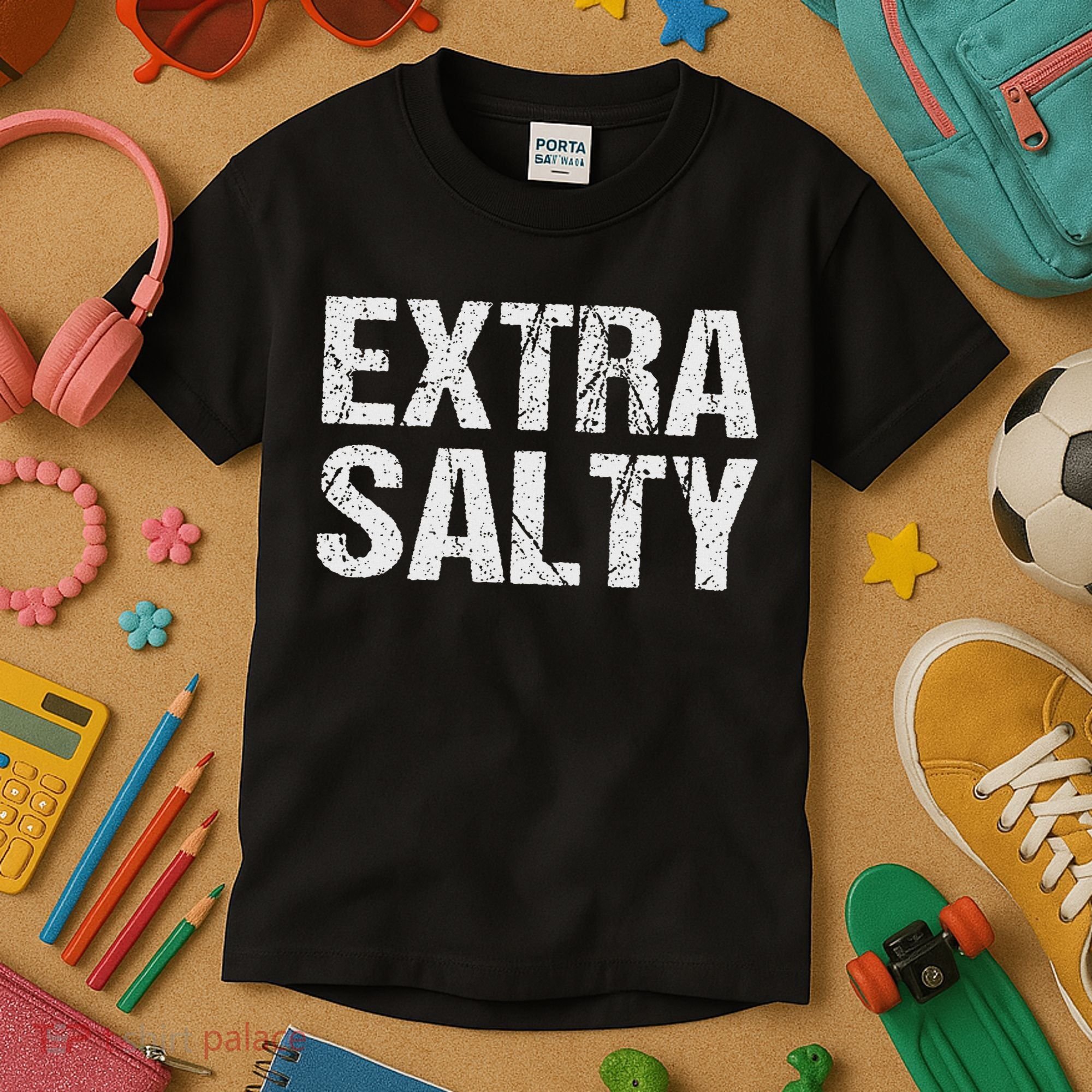 Extra Salty Funny Sassy Pun Snarky Curmudgeon Humor Gift Kids T-Shirt