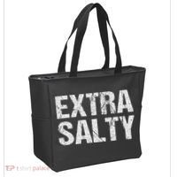 Extra Salty Funny Sassy Pun Snarky Curmudgeon Humor Gift Tote Bag thumb 2