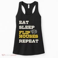 Eat Sleep Flip Houses Repeat Funny Real Estate Investor Women's Tank Top thumb 0