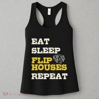 Eat Sleep Flip Houses Repeat Funny Real Estate Investor Women's Tank Top thumb 3