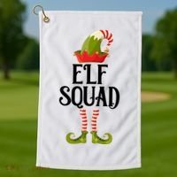 Elf Squad Festive Christmas Holiday Golf Towel thumb 1