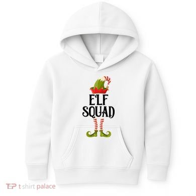 Elf Squad Festive Christmas Holiday Kids Hoodie