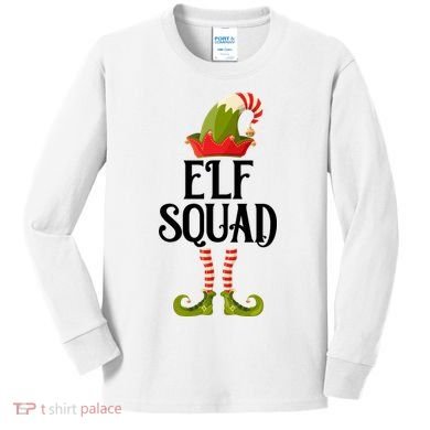 Elf Squad Festive Christmas Holiday Kids Long Sleeve Shirt