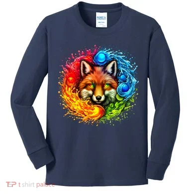 Elemental Seasons Fox Kids Long Sleeve Shirt