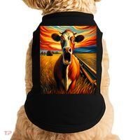 Expressionist Scream For Cow Lovers | Artistic Cow Doggie Tank thumb 0