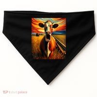 Expressionist Scream For Cow Lovers | Artistic Cow USA-Made Doggie Bandana thumb 0