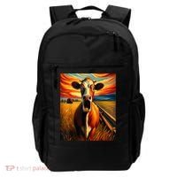 Expressionist Scream For Cow Lovers | Artistic Cow Backpack thumb 0
