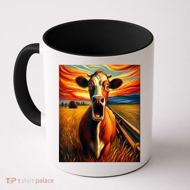 Expressionist Scream For Cow Lovers | Artistic Cow Coffee Mug