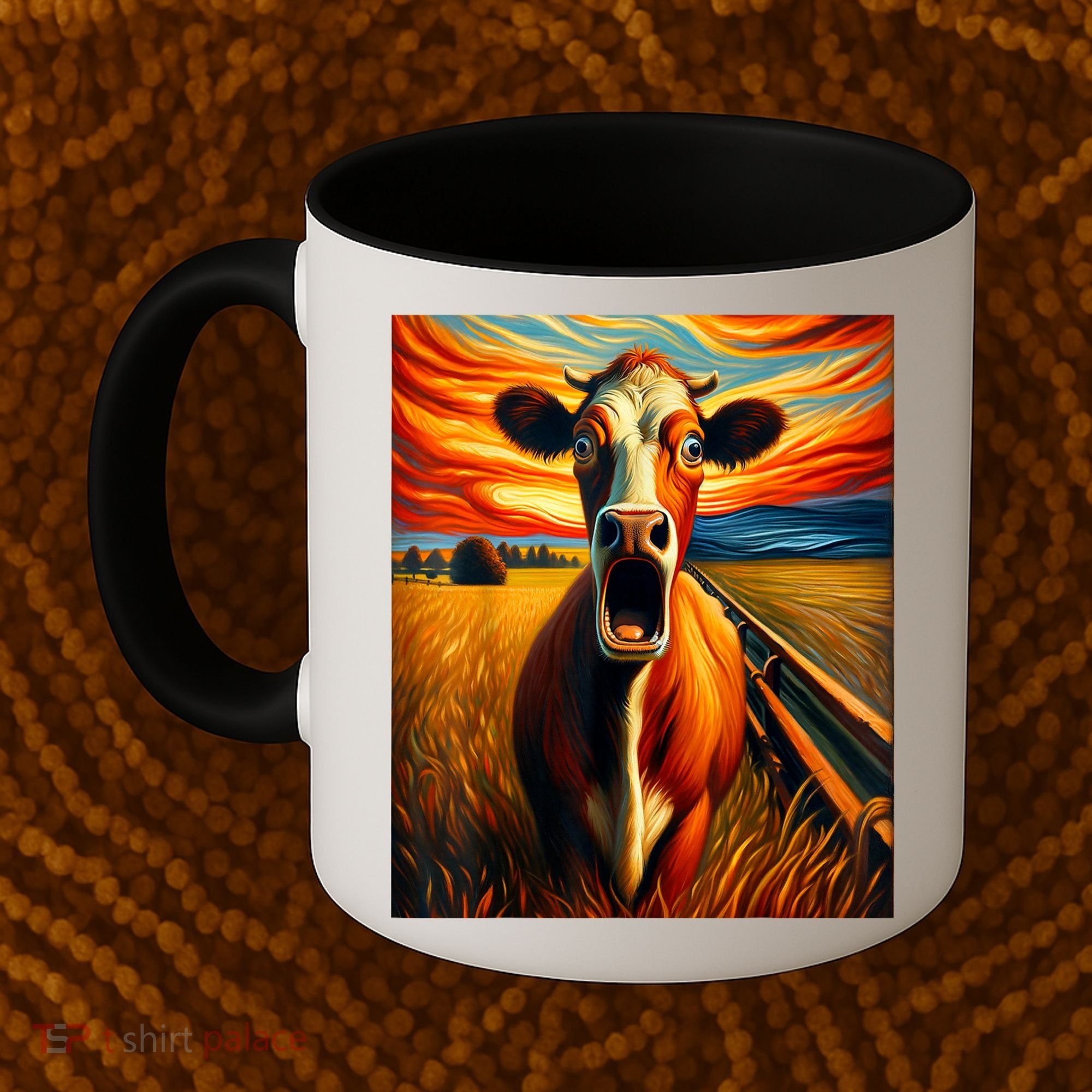 Expressionist Scream For Cow Lovers | Artistic Cow Coffee Mug
