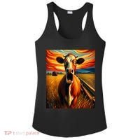 Expressionist Scream For Cow Lovers | Artistic Cow Ladies PosiCharge Competitor Racerback Tank thumb 0