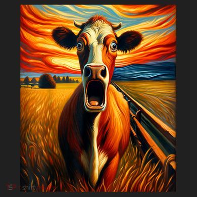 Expressionist Scream For Cow Lovers | Artistic Cow Hat