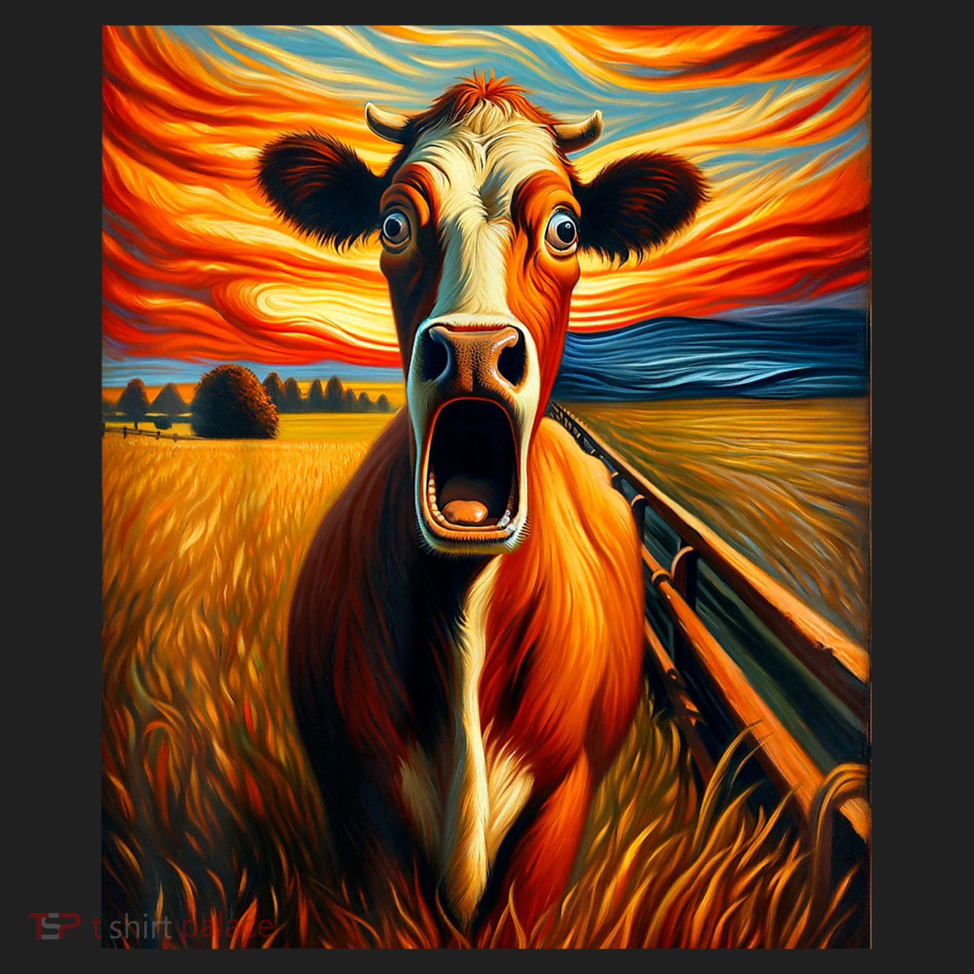 Expressionist Scream For Cow Lovers | Artistic Cow Hat