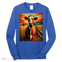 Expressionist Scream For Cow Lovers | Artistic Cow Long Sleeve Shirt thumb 0
