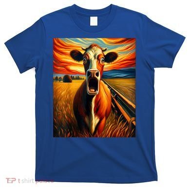 Expressionist Scream For Cow Lovers | Artistic Cow T-Shirt