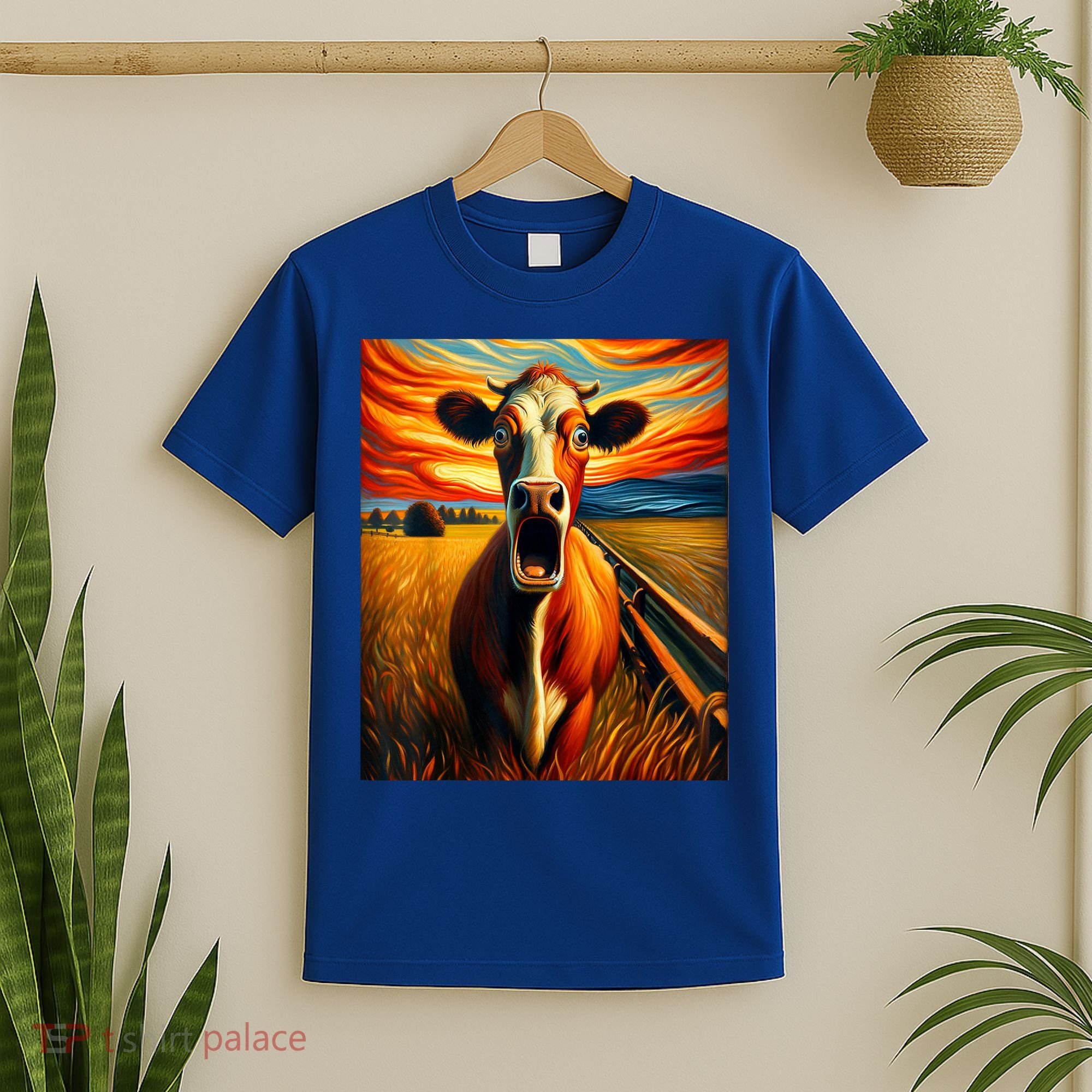 Expressionist Scream For Cow Lovers | Artistic Cow T-Shirt