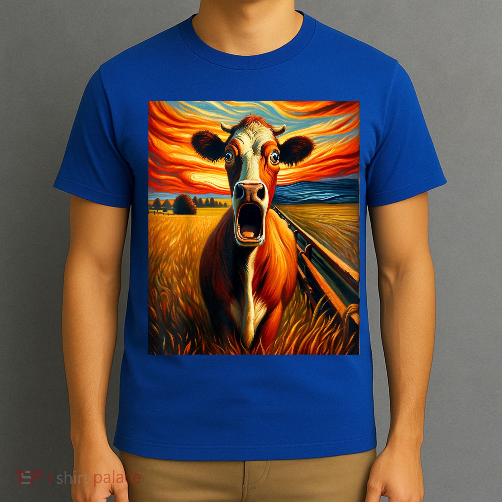 Expressionist Scream For Cow Lovers | Artistic Cow T-Shirt
