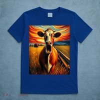 Expressionist Scream For Cow Lovers | Artistic Cow T-Shirt thumb 5