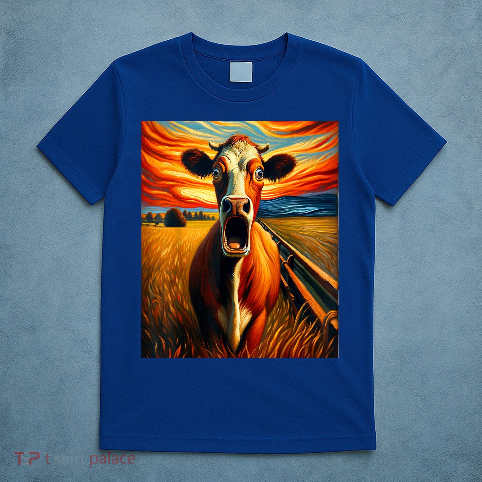 Expressionist Scream For Cow Lovers | Artistic Cow T-Shirt