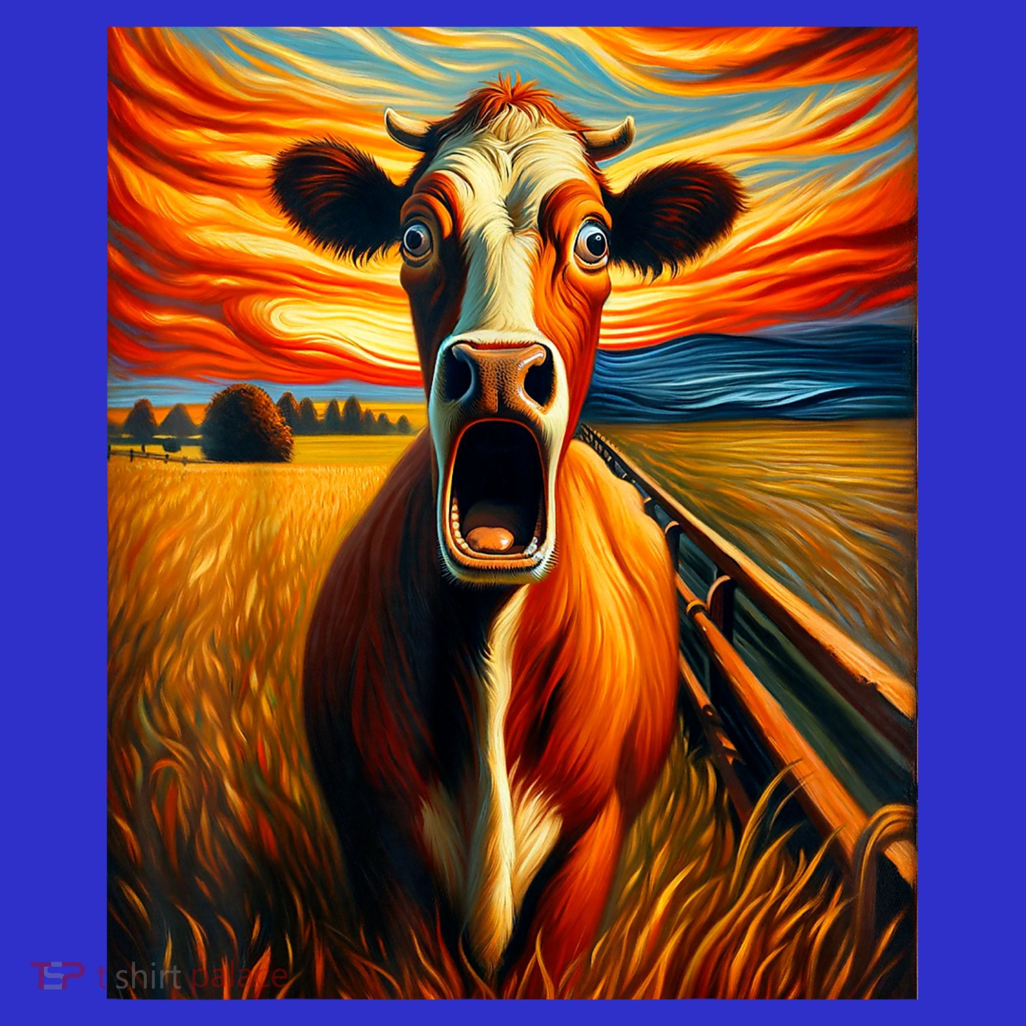 Expressionist Scream For Cow Lovers | Artistic Cow Coaster