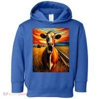 Expressionist Scream For Cow Lovers | Artistic Cow Toddler Hoodie thumb 0