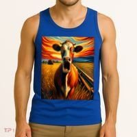 Expressionist Scream For Cow Lovers | Artistic Cow Tank Top thumb 3