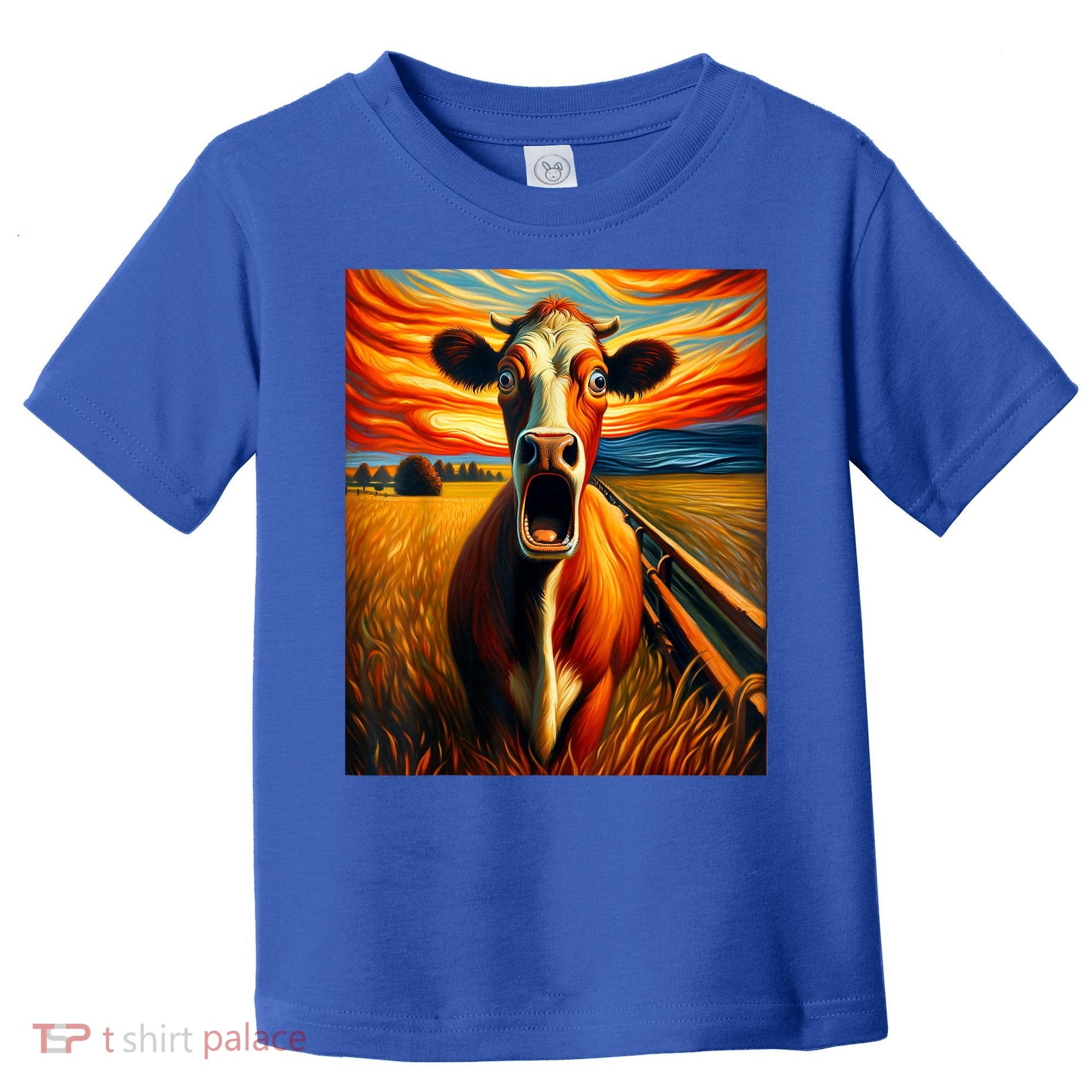 Expressionist Scream For Cow Lovers | Artistic Cow Toddler T-Shirt