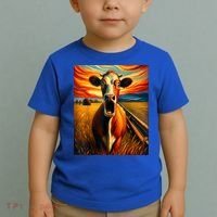 Expressionist Scream For Cow Lovers | Artistic Cow Toddler T-Shirt thumb 2