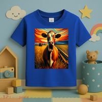 Expressionist Scream For Cow Lovers | Artistic Cow Toddler T-Shirt thumb 3