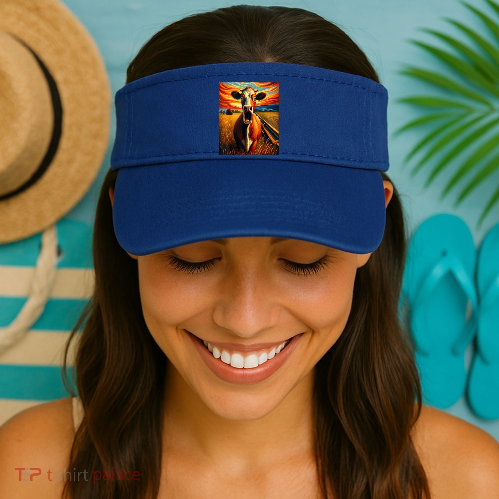 Expressionist Scream For Cow Lovers | Artistic Cow Visor