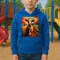Expressionist Scream For Cow Lovers | Artistic Cow Kids Hoodie thumb 2