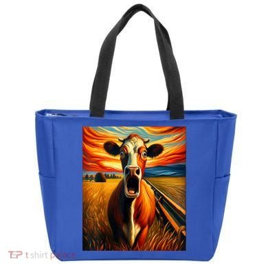 Expressionist Scream For Cow Lovers | Artistic Cow Tote Bag