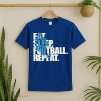 Eat Sleep Football Repeat Sports Gift T-Shirt thumb 2